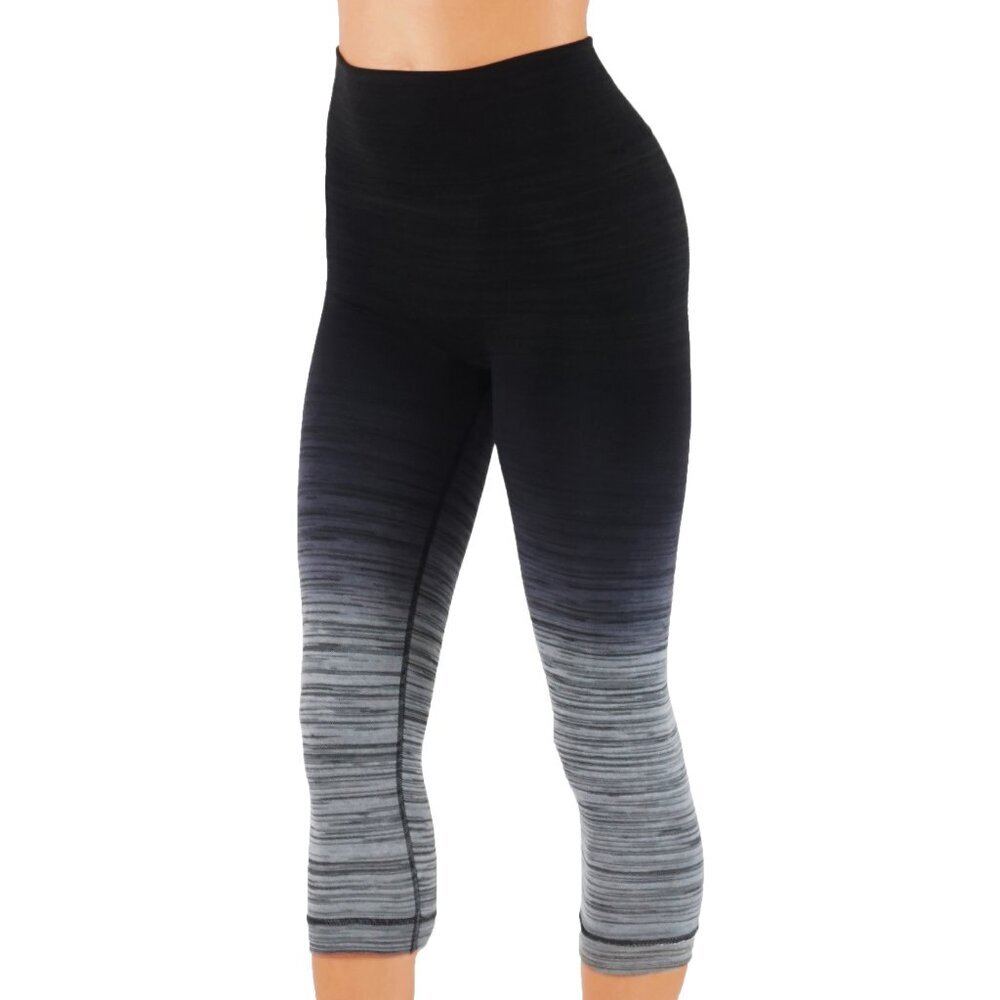 NEW Black and charcoal Capri ombré leggings compression  high quality - Picture 5 of 7